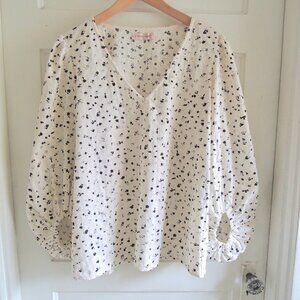 Traffic People White & Black Embroidered Mollie Blouse L